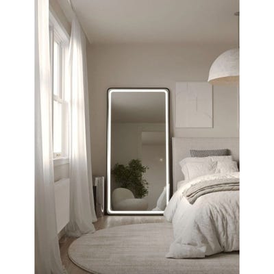 Kayla Black LED Rectangle Mirror with Rounded Corners 