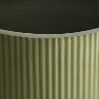 Fiber Clay Pots - Vertical Rib Design – Green 30X30X24 Cm