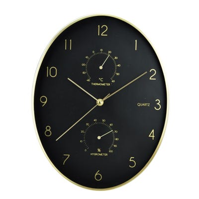 Aw23-Sazwa Aluminum Oval Wall Clock  Silver And Gold 27.3  x  4.3  x  34.9 Cm (Eg7814-Th)