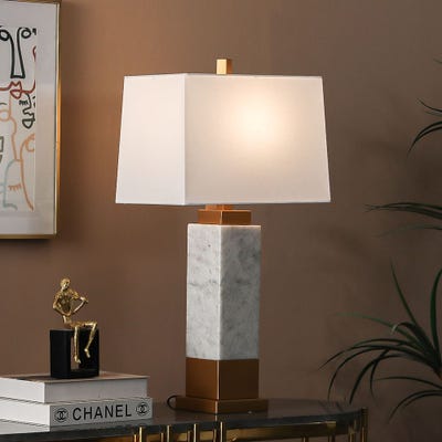 Jonathan Marble Table Lamp Gold/White 35.5X25.4X73.5Cm 
