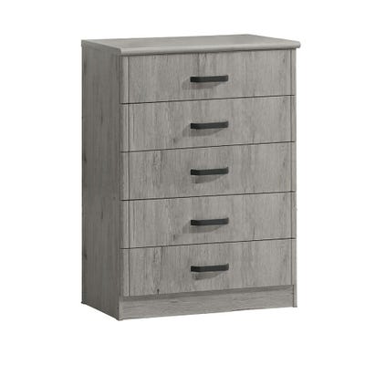 Raymond 5-Drawer Chest Cabinet - Grey Oak – With 2-Year Warranty