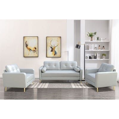 Anacletus Fabric Sofa Set - Cool Grey - With 2-Year Warranty