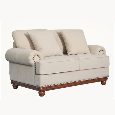 Portland 2 Seater Fabric Sofa – Beige - With 2-Year Warranty