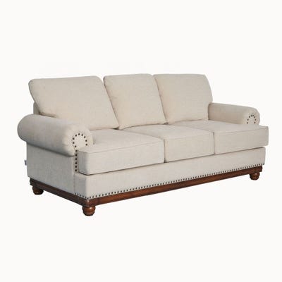 Portland 3-Seater Fabric Sofa – Beige - With 2-Year Warranty