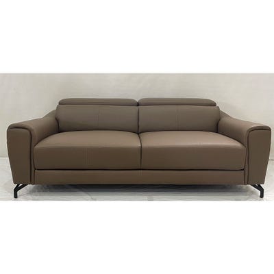 Napoli 3-Seater Faux Leather Sofa – Coffee
