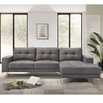 Gilbert Fabric Right Corner Sofa - Grey