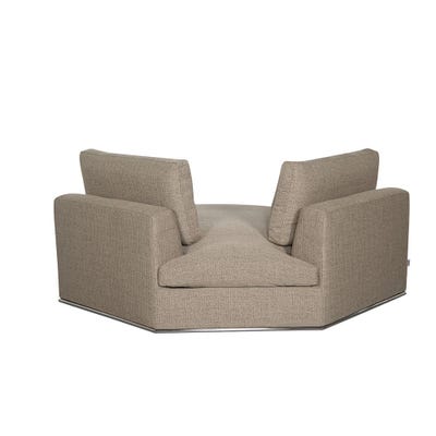 Paddington 2-Seater Corner Wedge Fabric Modular Sofa – Mélange Brown