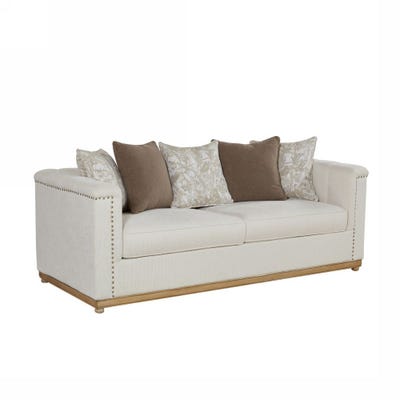 Artellis 3 Seater Fabric Sofa - White Chenille