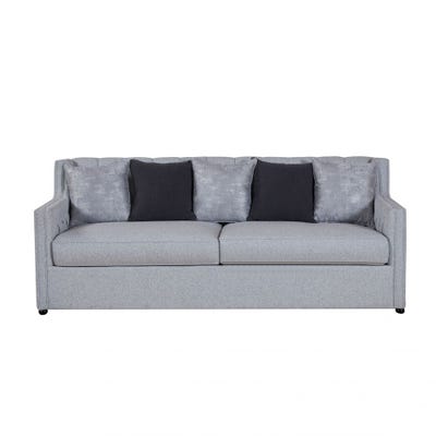 Psuedo 3 Seater Fabric Sofa - Light Grey