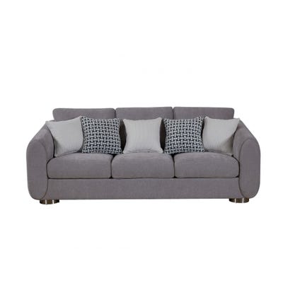 Hestia 3 Seater Fabric Sofa - Light Grey