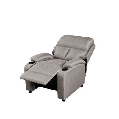 Mystic 1-Seater Fabric Pushback Recliner with Cup Holder - Oatmeal - With 2-Year Warranty