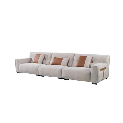 Anvil 3-Seater Fabric Sofa - Light Grey - With 5-Year Warranty