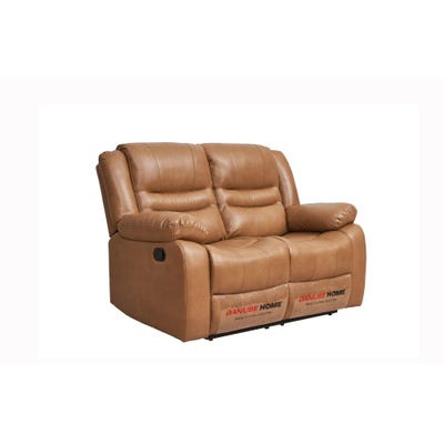 Dazler 2 Seater Air Leather Recliner - Brown