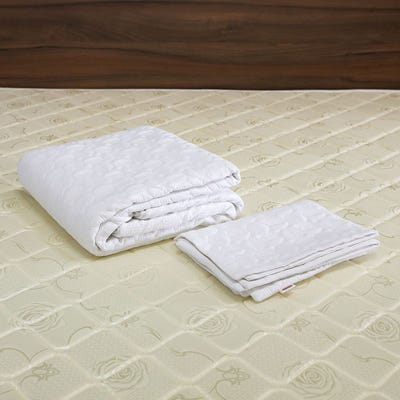 Jewel Quilted Circles 3-Piece King Bedspread Set 220x240 Cm White