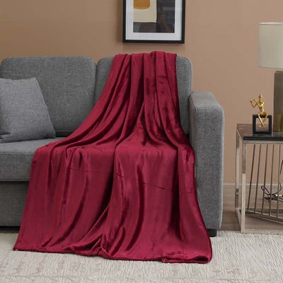 AW23 Solid Flannel Single Blanket 150x200 Cm Burgandy