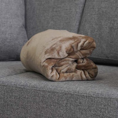 AW23 Solid Flannel Single Blanket 150x200 Cm Light Brown