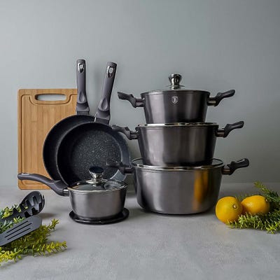 Berlingerhaus 18PCS Cookware Set, Metallic Line Carbon Pro Edition