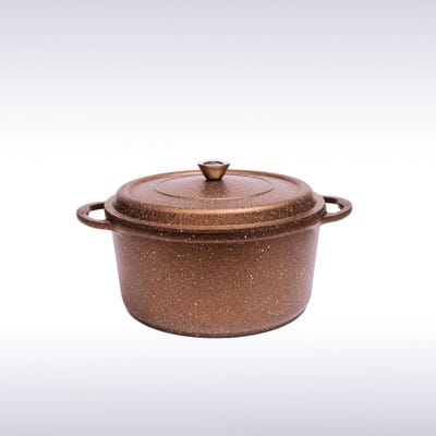 Falez 9-Piece Nova Cast Premium Granite Cookware Set Copper 4.8MM