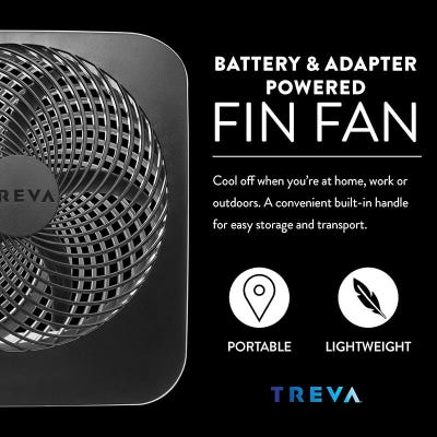 Treva 10 Inch Portable Desktop Air Circulation Battery Fan