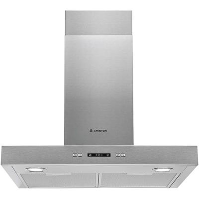 Ariston Built In 60cm Chimney Hood | Telescopic | Wall Mounted | Washable Filter | 3 Speed Settings | Stainless Steel Material | Mechanical Control | Self Supporting Metallic Filter | Inox | AHBS6-7FLLX