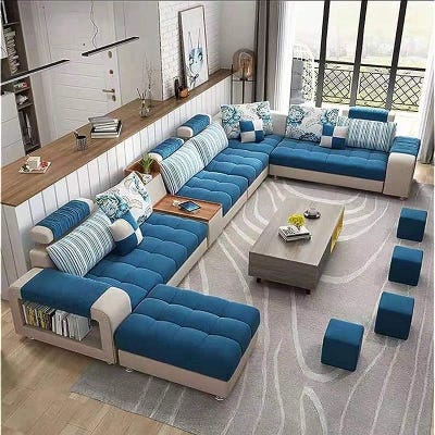 7 Seater Living Room Sofa set-Blue