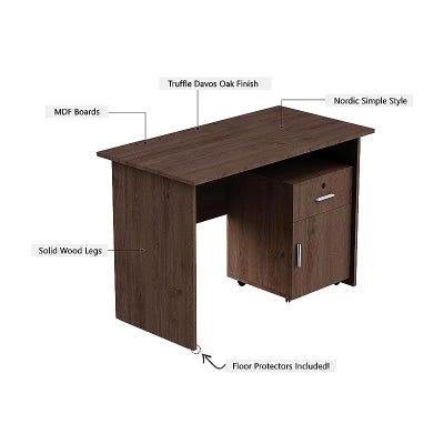 MP1 120x60 Writing Table With Drawer - Brown (120x60CM With Drawer Writing Table Workstation, Brown)