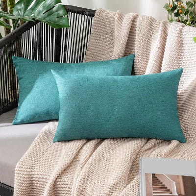Miulee Decorative Outdoor Waterproof Throw Pillow Cushion Covers, Pack Of 2 - Turquoise