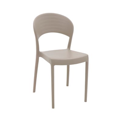Tramontina Sissi Beige Polypropylene and Fiberglass Chair With Closed Backrest-Beige